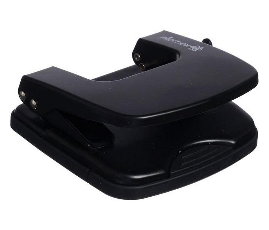 Дырокол до 25л метал. Attomex с линейкой черный