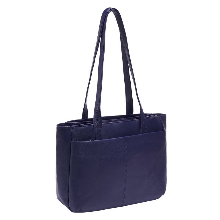 Сумка женская Dr.Koffer 33х24х10см см, нат.кожа синяя