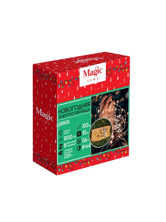 Гирлянда уличная  "Роса" 100м, 1000 теплых ламп (IP44, от -30 до +35°С) монтаж до -10°С