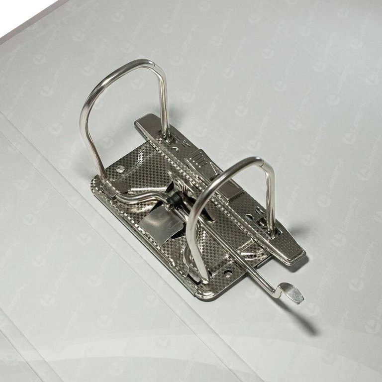 Папка-регистратор А4 80мм Lamark пл. карман на торце, метал. окантовка, серая