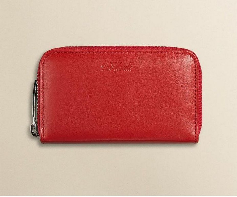 Футляр для ключей  D.Morelli "Red" из нат.кожи, на молнии