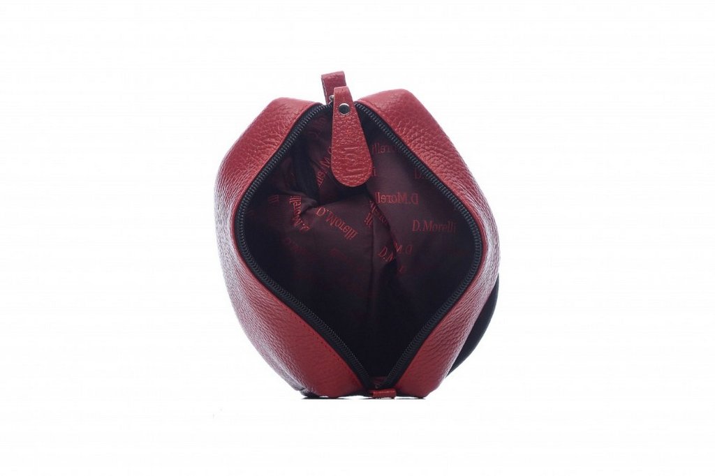 Косметичка D.Morelli "Бриенна" нат.кожа,  красная