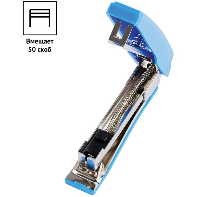 Степлер № 10 до 10л OfficeSpace синий с антистеплером