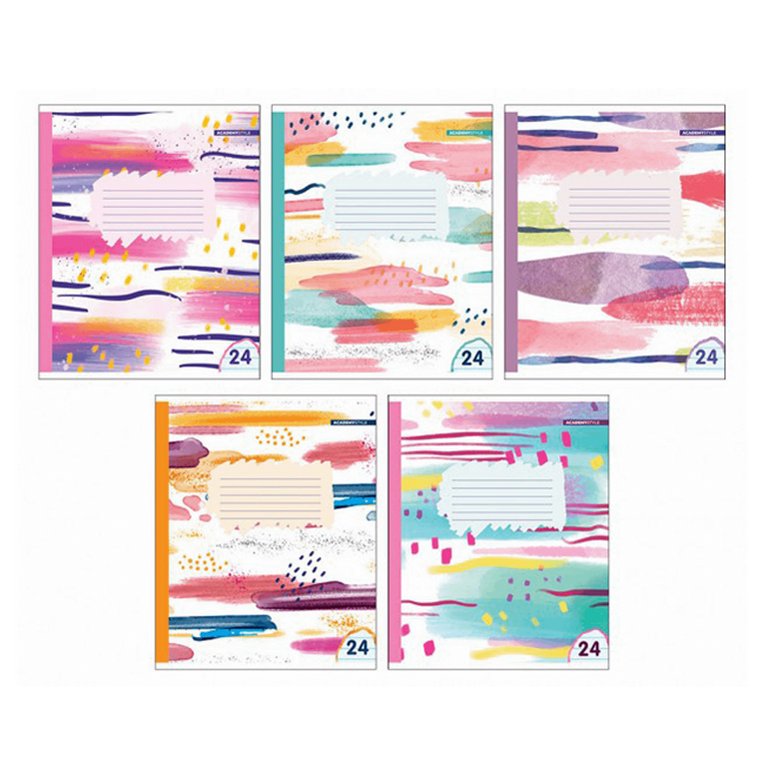 Тетрадь 24 лист лин. А5 "Мемфис-акварель" 5 видов