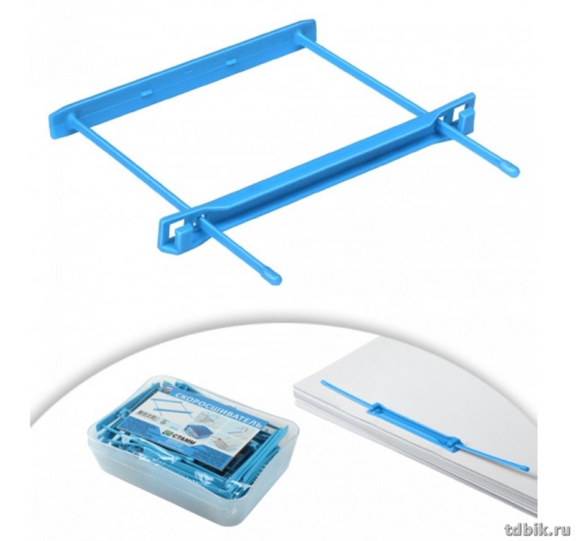 Скоросшиватель металлопластиковый 80 х 100 мм, синий Стамм, 25шт/уп.