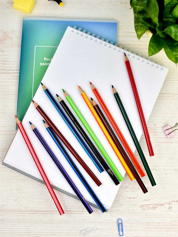 Набор карандашей  12 цв. Феникс+ "Градиент" (двухцветный грифель)