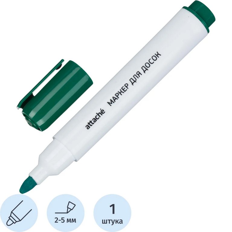 Маркер для доски Attache 5мм зеленый круглый