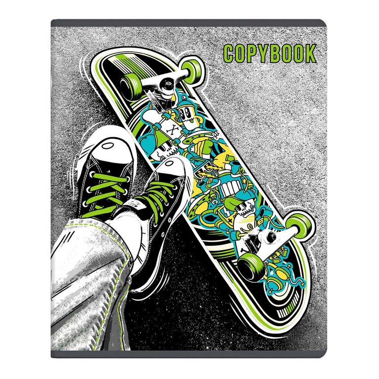 Тетрадь 48 лист кл. А5+ на скрепке "ЯРКИЙ СКЕЙТБОРД" ассорти