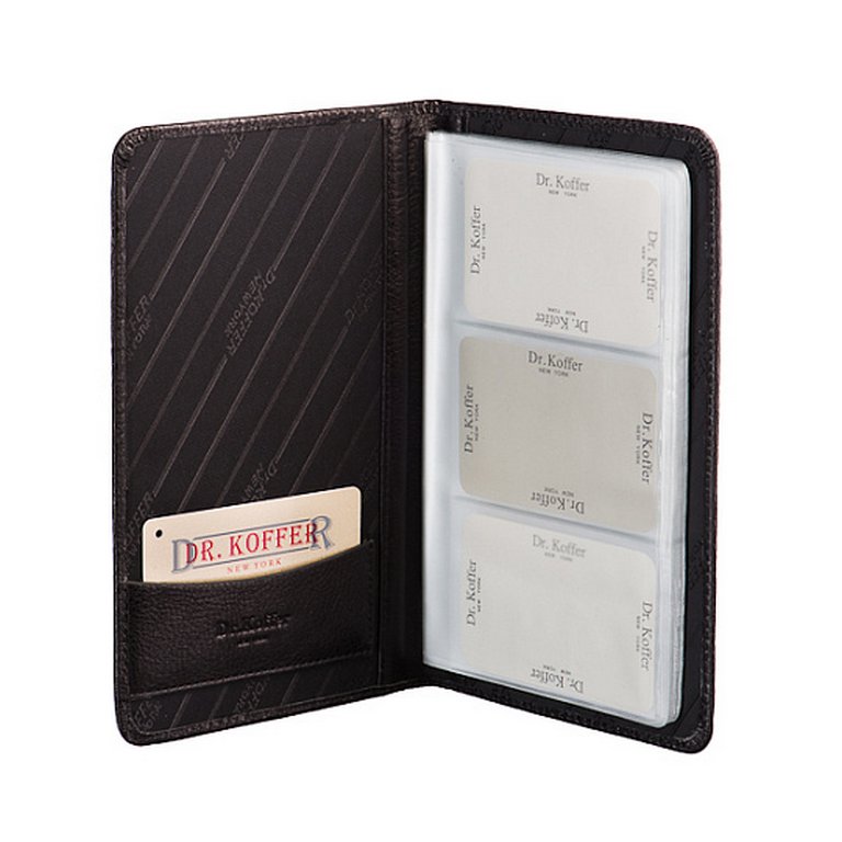 Визитница Dr.Koffer 20,5*12см на 72 визитки, черная