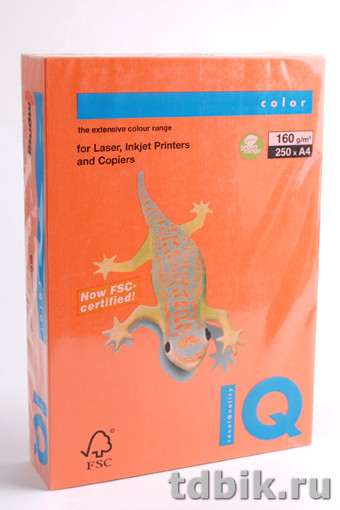 Бумага IQ intensive 80 А4 43, 500 лист/уп, оранжевый