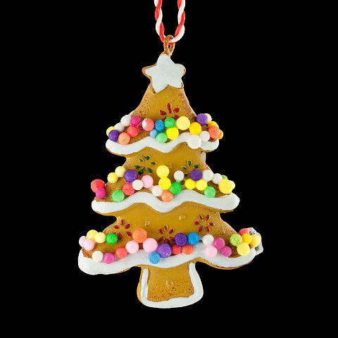 Украшение елочное из глины "Пряничная елка" 7см