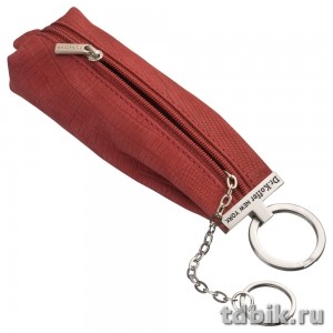 Футляр для ключей Dr.Koffer 4,5*14см, на молнии, бордо