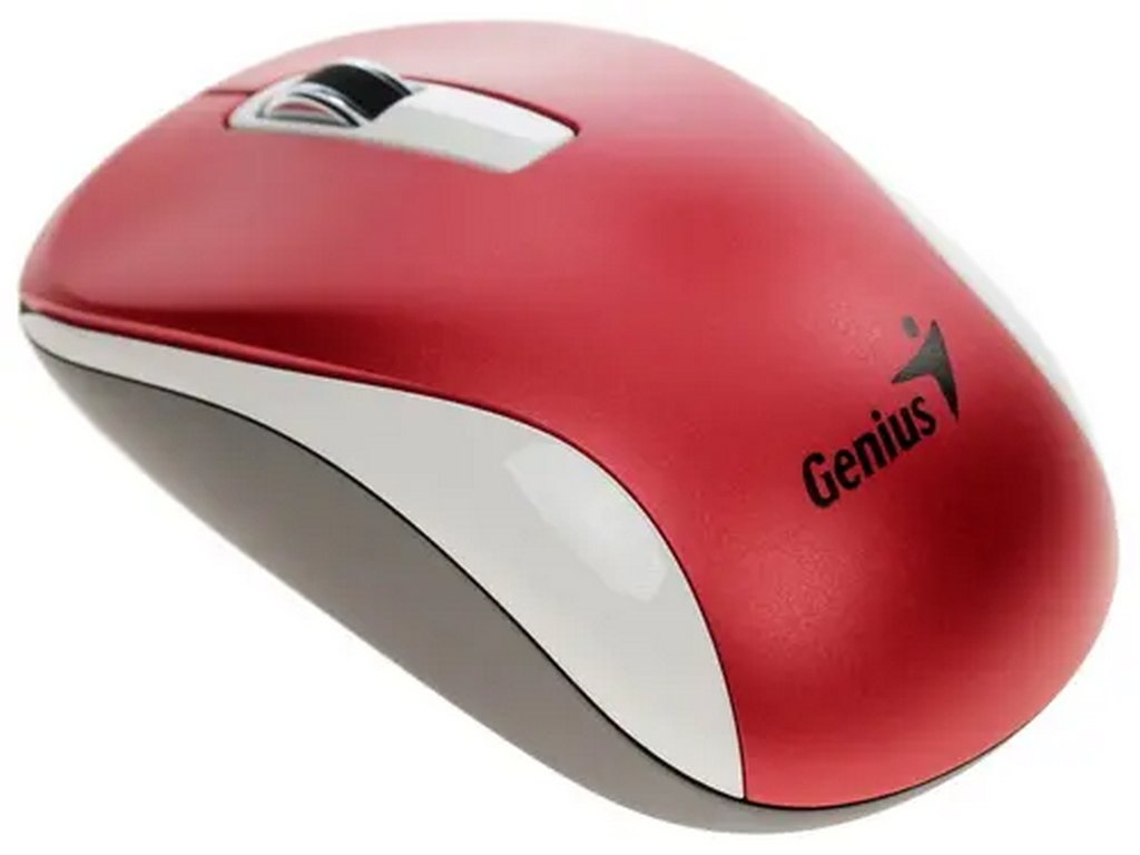 Мышь оптическая беспроводная Genius NX-7010, 2 кнопки, 1 колесо-кнопка. цв. бело-красная