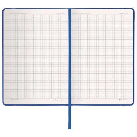 Блокнот А5  96л., 148*210 мм, обложка на резинке BRAUBERG "Metropolis" синий, балакрон