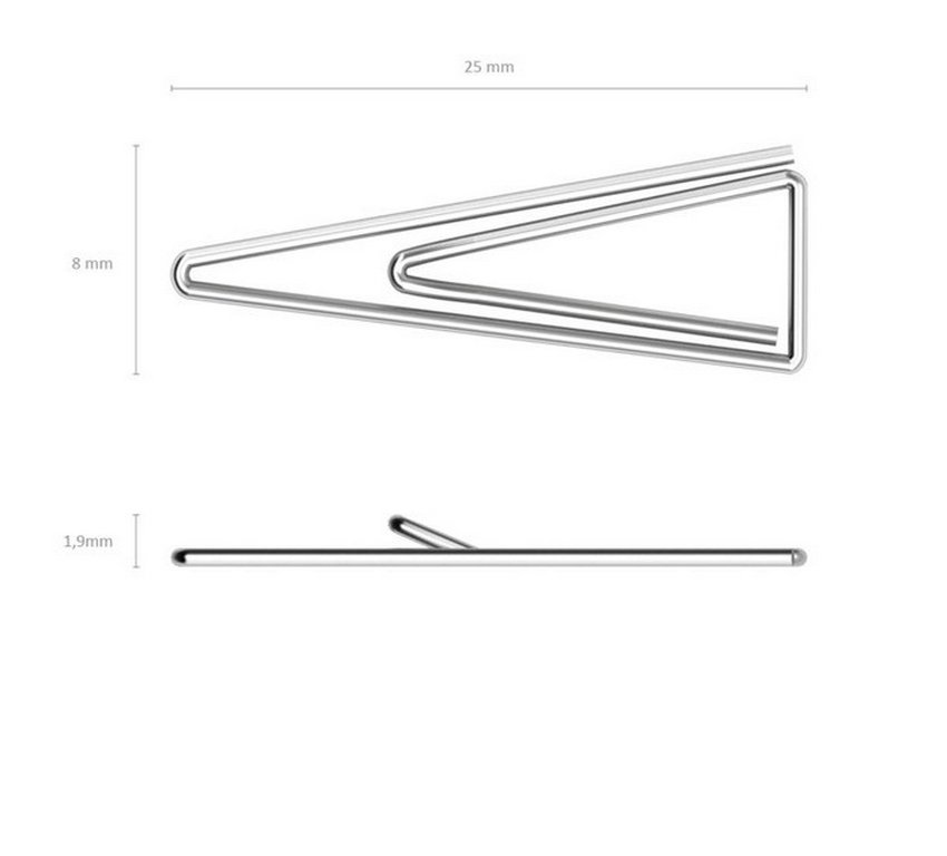 Скрепки 25 мм 100 шт/уп никелированные треугольные Erich-Krause