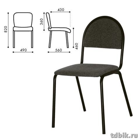 Стул для посетителей Форма/Серна (ткань черная)