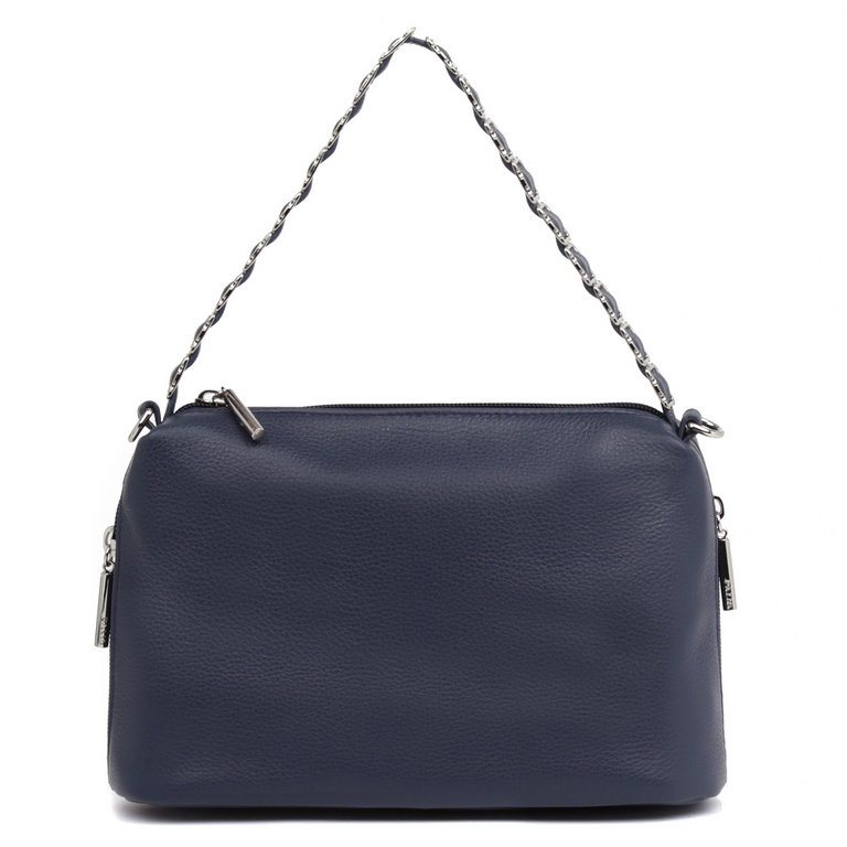 Сумка женская Palio 25х18х10 см, нат. кожа, темно-синий