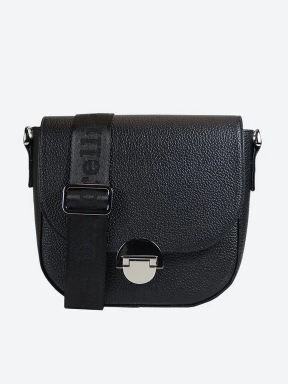 Сумка женская  D.Morelli, нат. кожа, черная, 19,5*19*7,5 см