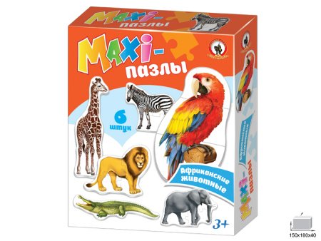 Пазлы MAXI  18 дет. "Африканские животные" Русский стиль