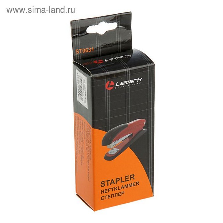 Степлер 24/6 до 20л металлический, Lamark Ulrich, серый с антистеплером