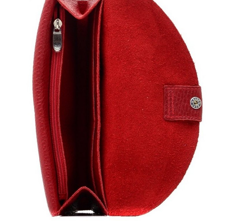 Портмоне D.Morelli женское "Монтана" конверт большое, нат.кожа, красное