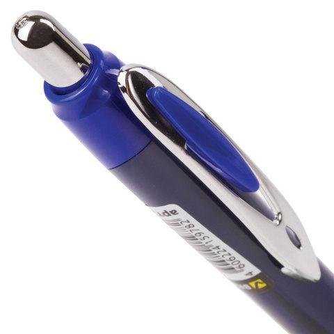 Ручка шариковая авт. BRAUBERG "Delta" с резин. упором 0,7мм синяя (ст. 107мм, линия 0,35мм)