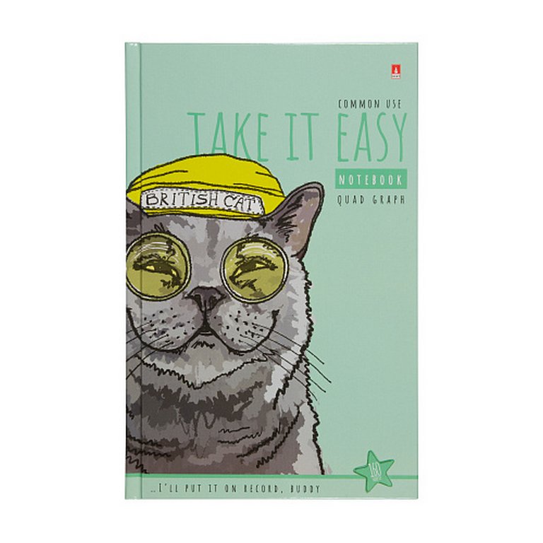 Бизнес-блокнот А5 160л, 135*205 мм,  Альт "EASY LIFE.КОТЫ"