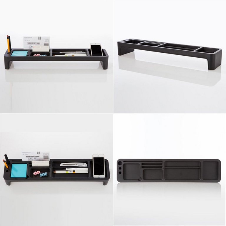 Подставка наст д/канц. принадлеж. Sysmax, 11 отд. темно-серая