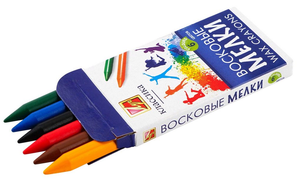 Набор карандашей восковых  6 цв. ЛУЧ
