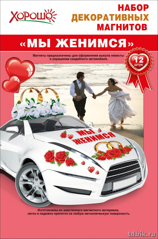 Магнит на авто Набор "Мы женимся"
