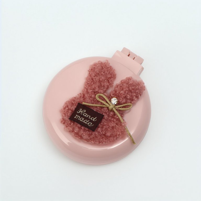 Расчёска массажная «Мягкие зверята», складная, с зеркалом, d=7.5 см, ассорти