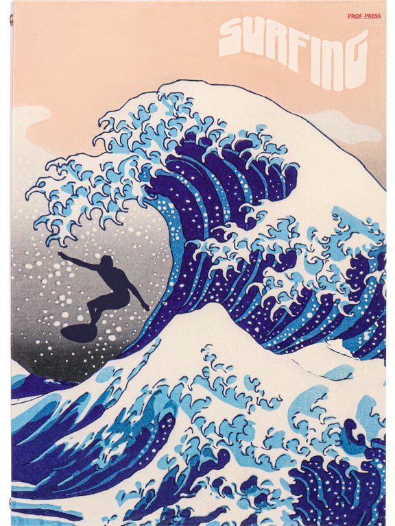 Тетрадь 120 лист кл. А4 на кольцах "ЛОВИ ВОЛНУ" тв. обл. Проф-Пресс