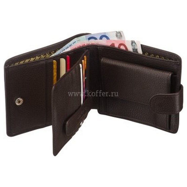 Портмоне Dr.Koffer 10*12,5см, нат. кожа, коричневый