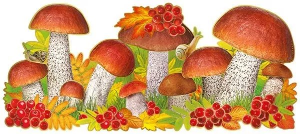 Плакат оформительский  осенний А4 "Подосиновики и подберезовики"