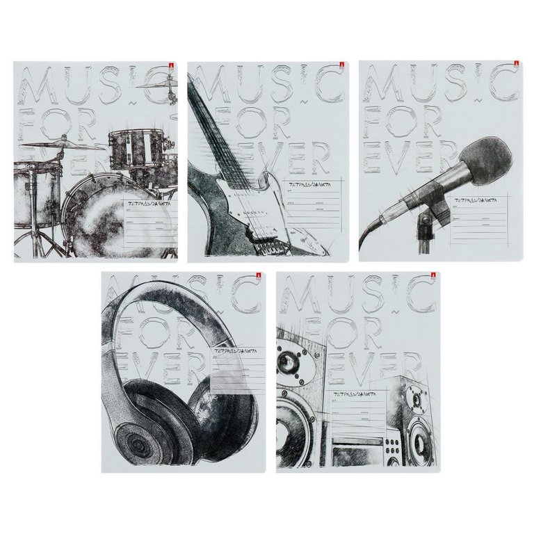 Тетрадь 24 лист лин. А5 "MUSIC. BLACK&WHITE"