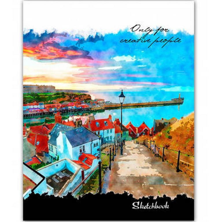 Скетчбук А3 100г 30л, гребень,жесткая подл. "Приморский город"