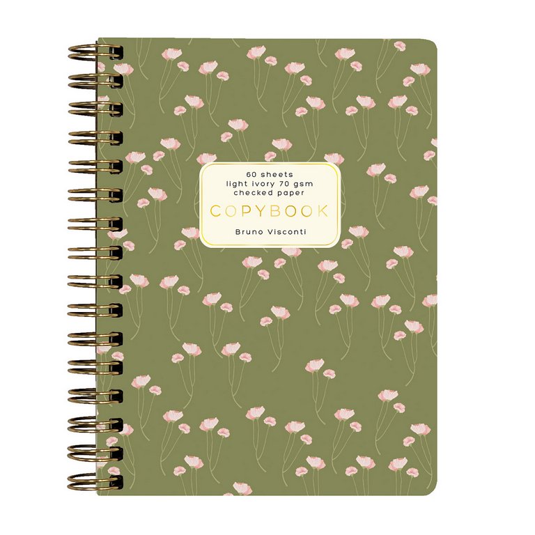 Тетрадь 60 лист кл. А6 на гребне, "МАКИ НА ЗЕЛЕНОМ"