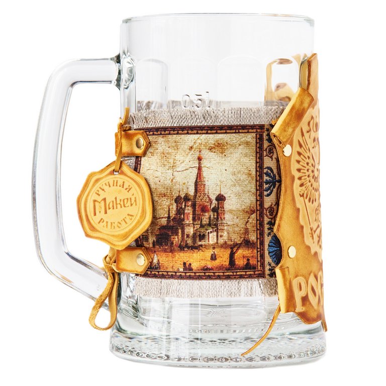 Бокал в футляре из натуральной кожи "Макей" "Россия"