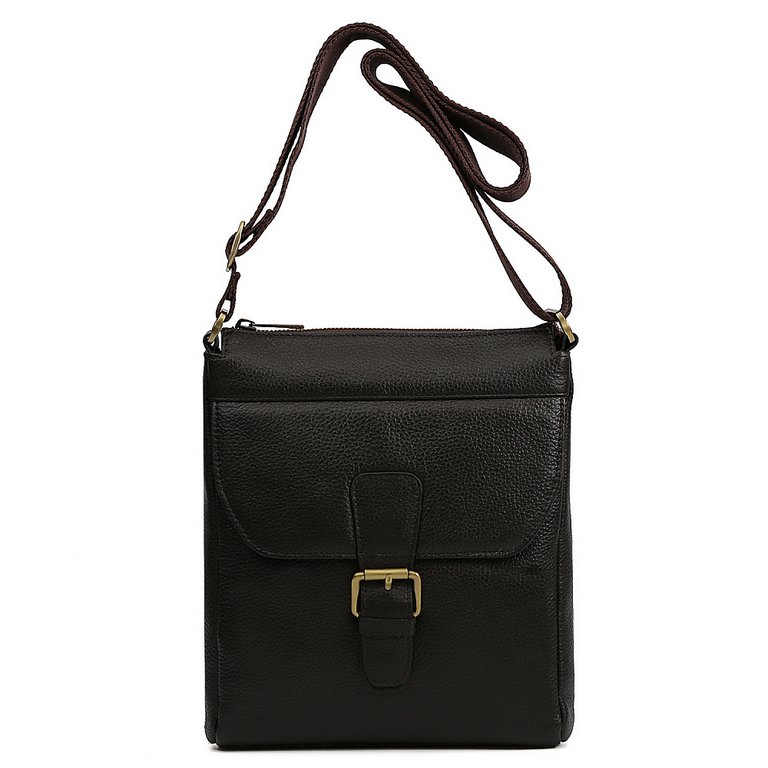 Сумка мужская FABRETTI 22*26*6, нат. кожа, коричневый