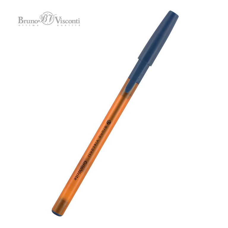 Ручка шариковая BV GripWrite "Summer" резин. упор 0,7мм синяя (линия 0,5мм) одноразовая