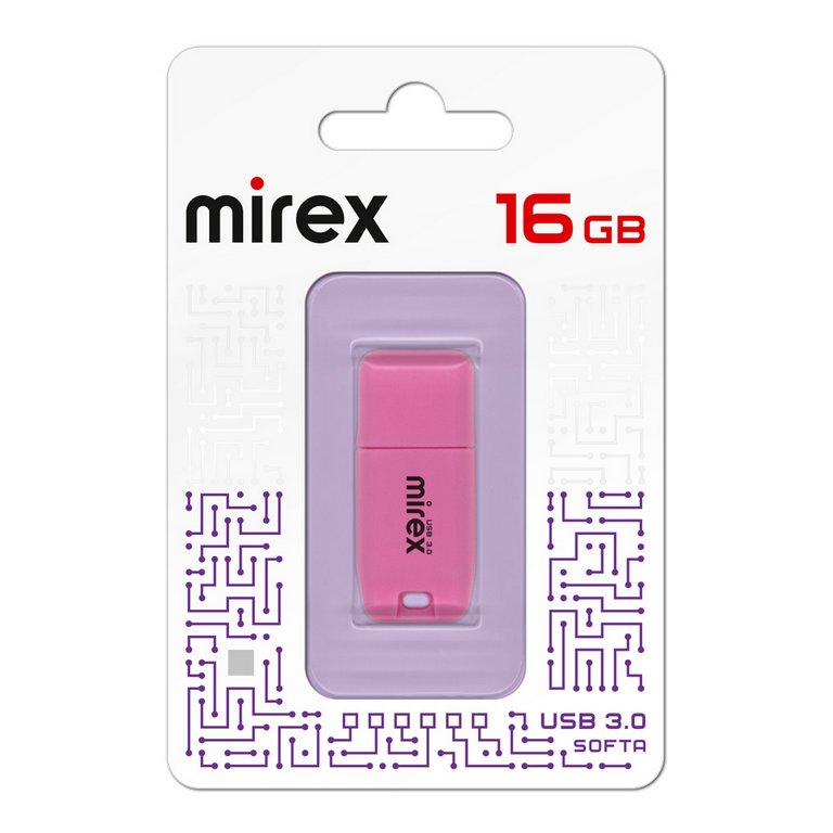Флеш-диск 16Gb  Mirex Softa Pink USB 3.0, розовый