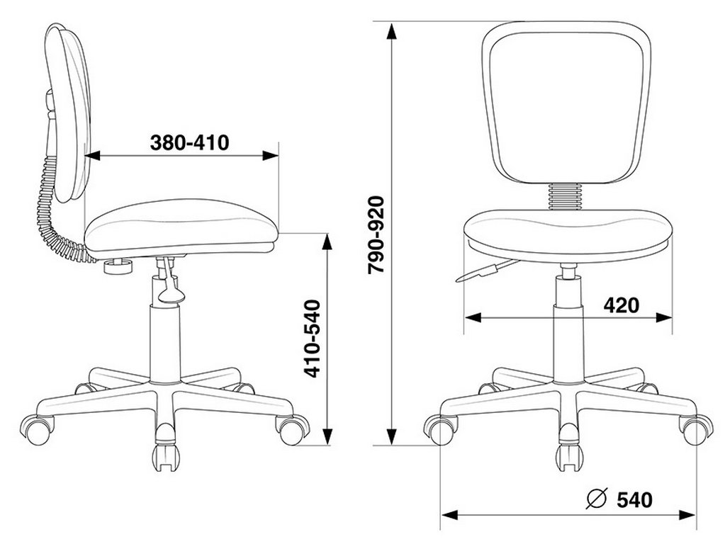 Кресло детское Бюрократ CH-204NX/COSMO (спинка синяя, сиденье синее, пластик черный)