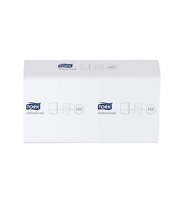 Полотенце бумажное для диспенсера в пачке Tork Advanced (H2) 2сл., белые, 190л, (213*225) Multifold