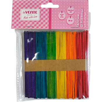 Палочки деревянные цветные 11,4см deVENTE 50 шт/уп