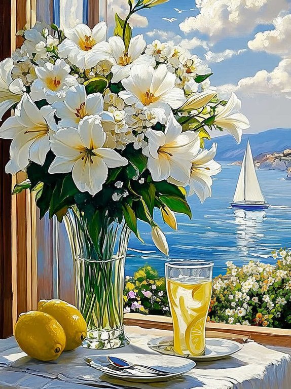 Алмазная мозаика 30*40см "Букет Лилий" Феникс+