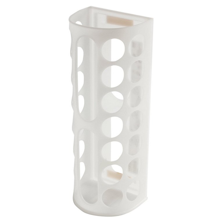 Держатель контейнер для пакетов, мешков, бахил, 45х16х13 см, крепеж в комплекте, цв. белый