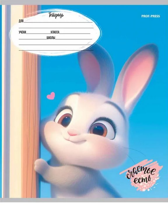 Тетрадь 12 лист лин. косая А5 "Милые животные" Profit