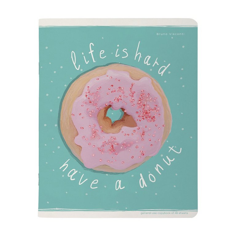 Тетрадь 48 лист кл. А5 на скрепке "DONUT" ассорти