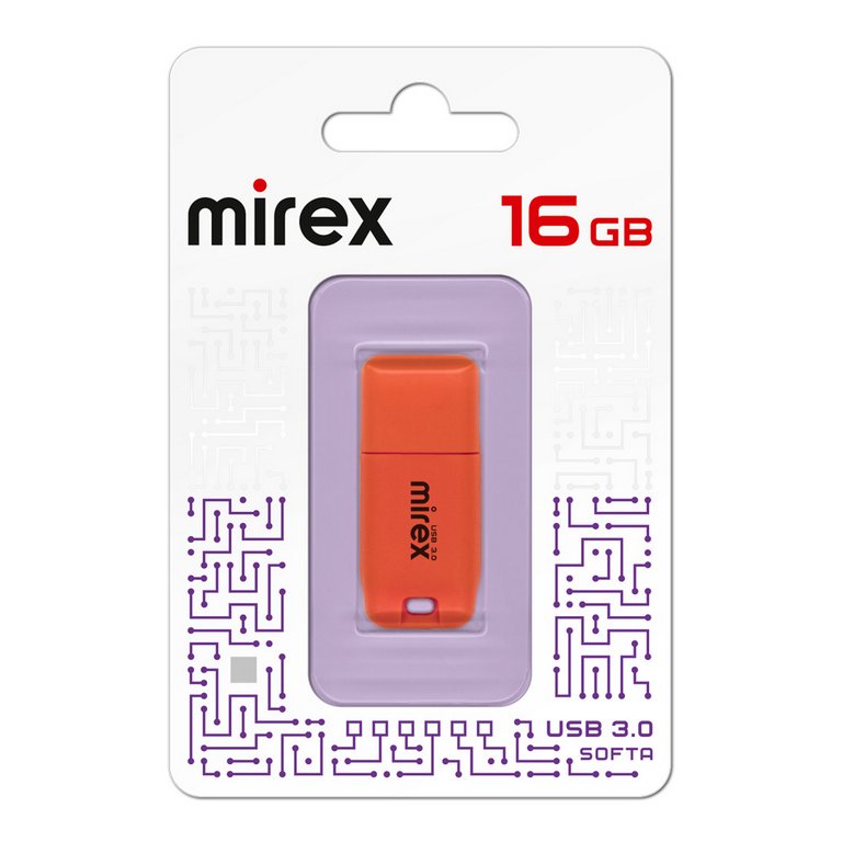 Флеш-диск 16Gb  Mirex Softa Orange USB 3.0, оранжевый