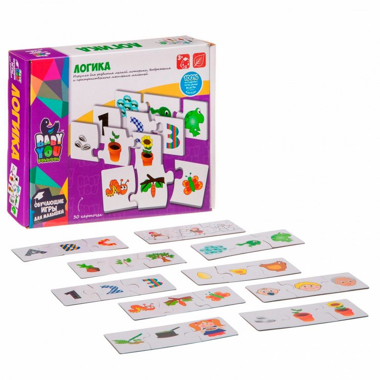 Игра обучающая "Логика" 3+ Bondibon, 30 карточек